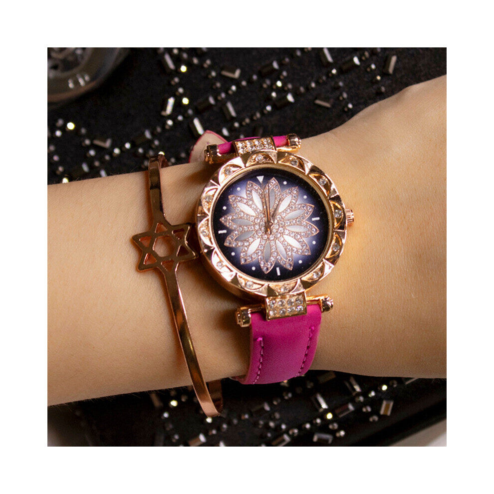 Women Watches Bracelet Starry Sky Ladies Bracelet Watch Casual Leather Quartz Wristwatch Clock Relogio Feminino