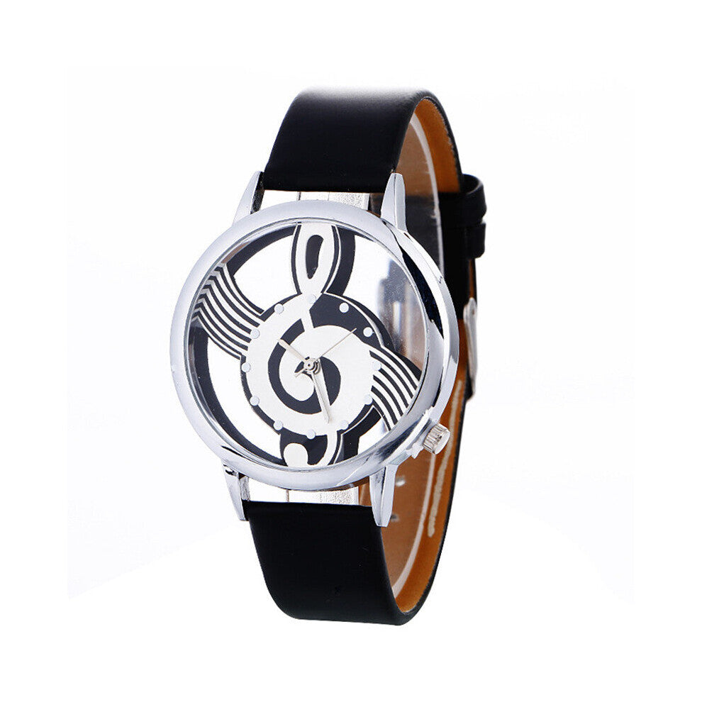 watches for women explosive note pattern leather strap ladies watch bracelet watch casual women's watch