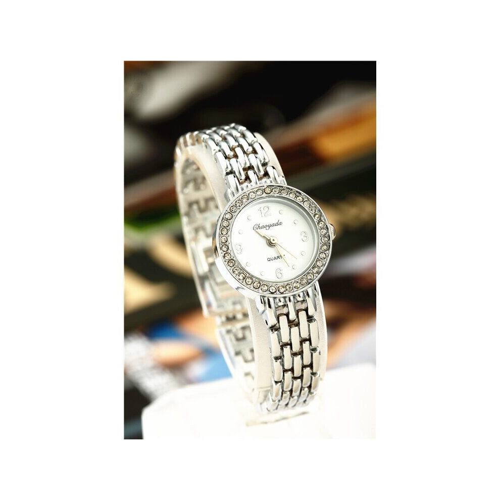 Casual Clock Silver Bracelet Watch Women Rhinestone Watches ladies Quartz Wristwatch TME0018
