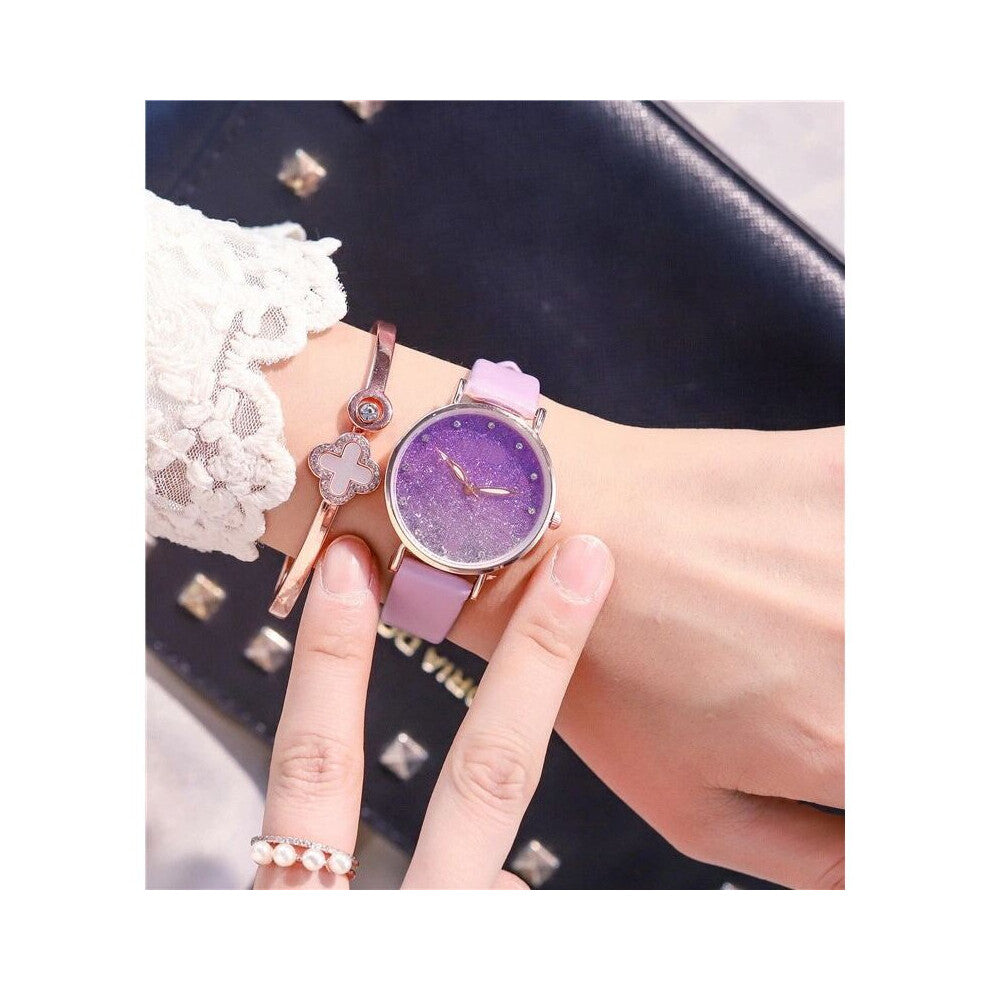 casual women watch glitter crystal women bracelet watch casual leather quartz watches women
