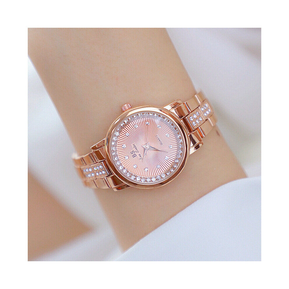 Women's Watches Dress Female Wristwatches Rose Rhinestone Ladies Watches Relogio Feminino