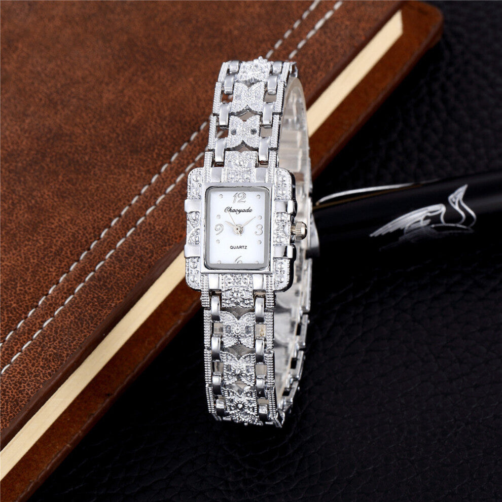 Bracelet Watch Women Stainless Steel Retro Quartz Wristwatches Womens Dress Watches Small Square Dial Clock