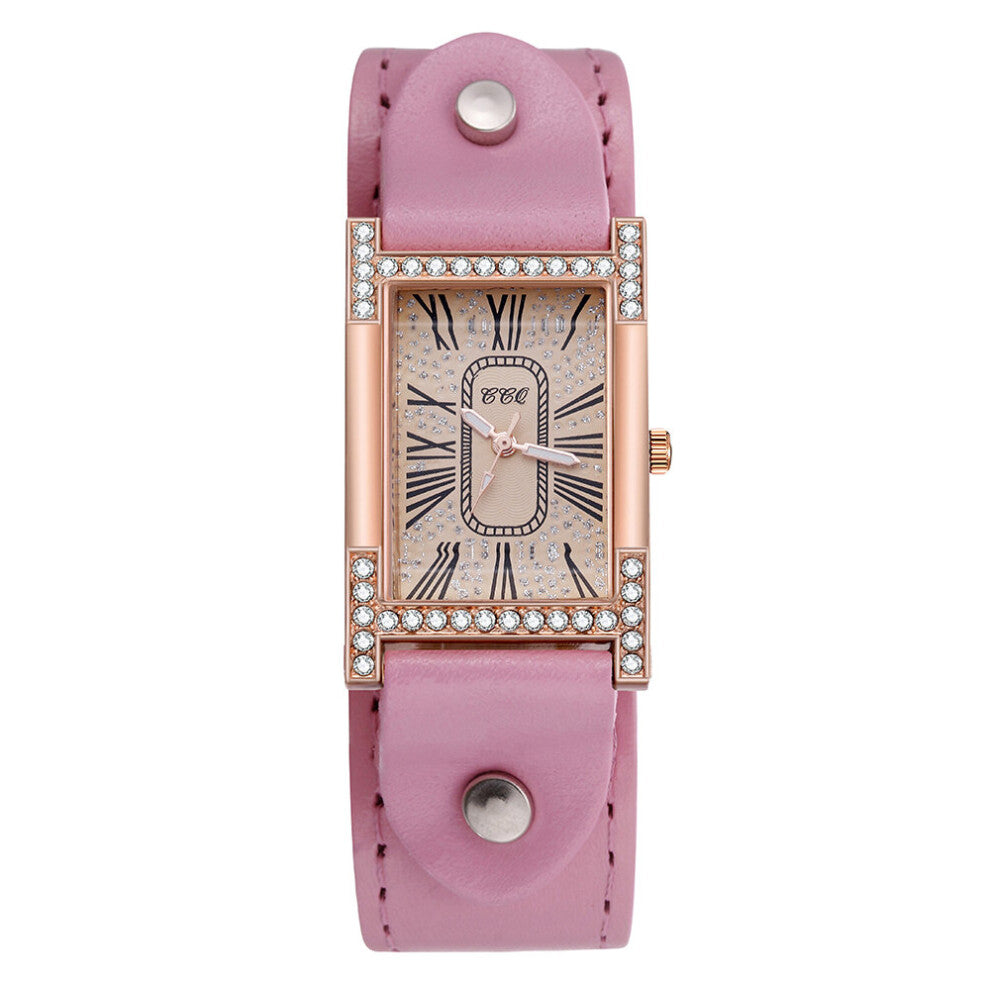 Rome Babysbreath Casual Female Square WristWatch Cow Leather Strap Lady Clock Women Dress Quartz Watch Couples Bracelet Watches