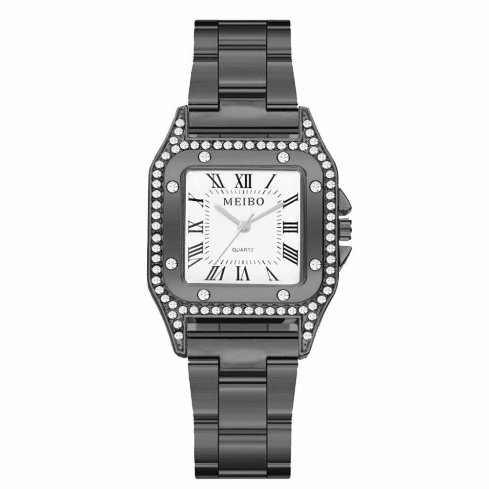 Women Rhinestone Watch Starry Square Dial Bracelet Watches Ladies Alloy Band Quartz Wristwatch Female Clock Zegarek Damski