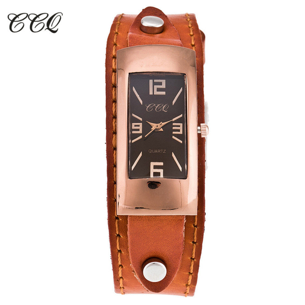 Vintage Leather Bracelet Watch Casual Women Quartz Watches Wrist Watch Gift C06