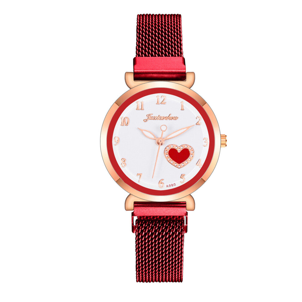 Ladies Watches Mesh Magnet Buckle Quartz Watch For Women Small Casual Bracelet Watches Relogio Feminino Heart Clock