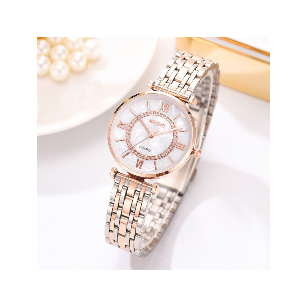 Relogio Feminino Rose Stainless Steel Bracelet Watch Women Quartz Watches Diamonds Ladies Clock Zegarek Damski