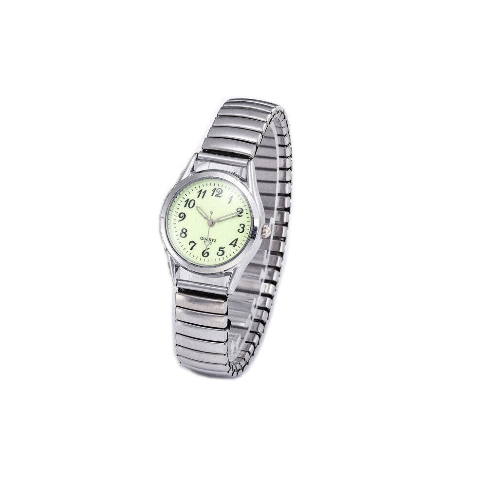 Glow Vintage Business Women Men Elastic Sliver Quartz Watch Tide Couple Party Office Bracelet Watches