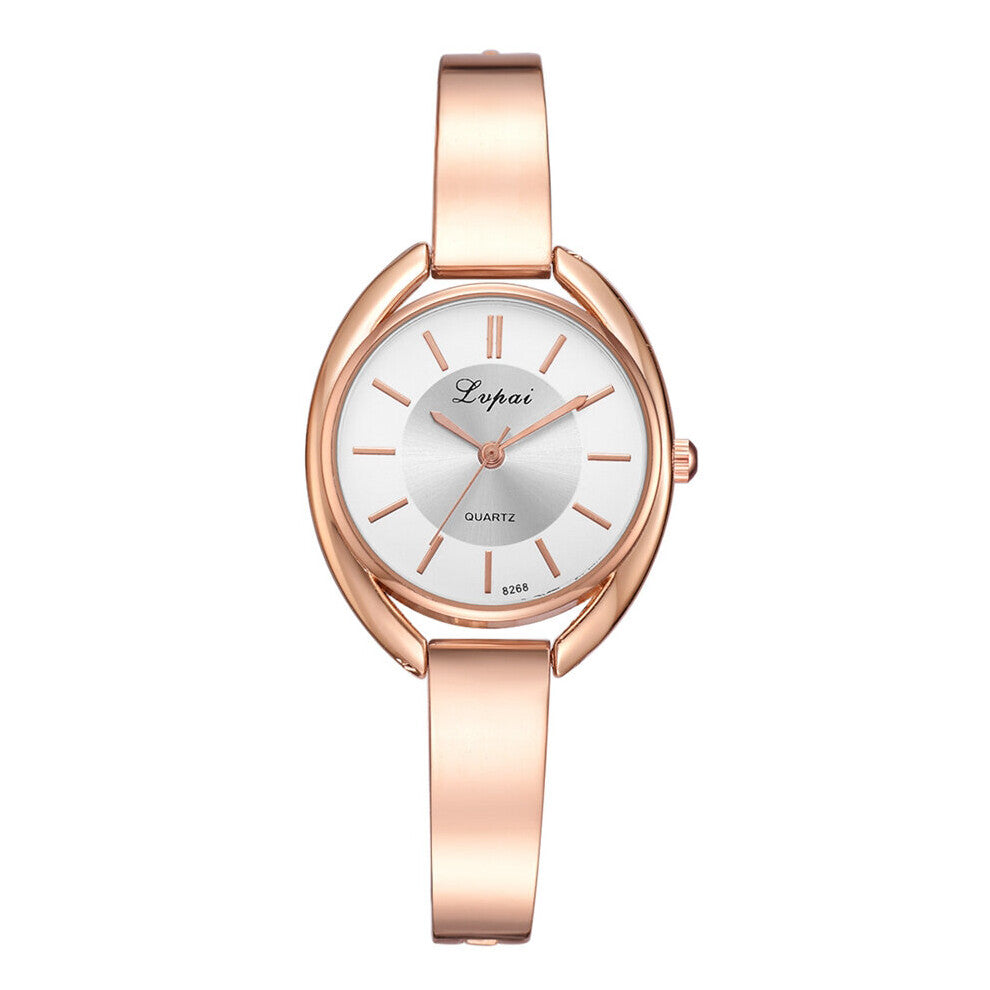 Women Bracelet Watches Women Dress Ladies Wrist Watch Rose Quartz Watch and steel band ladies watch