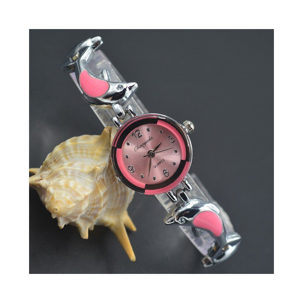 wrist watch Women's girl dolphin Metal Alloy band quartz Bracelet Watches 935