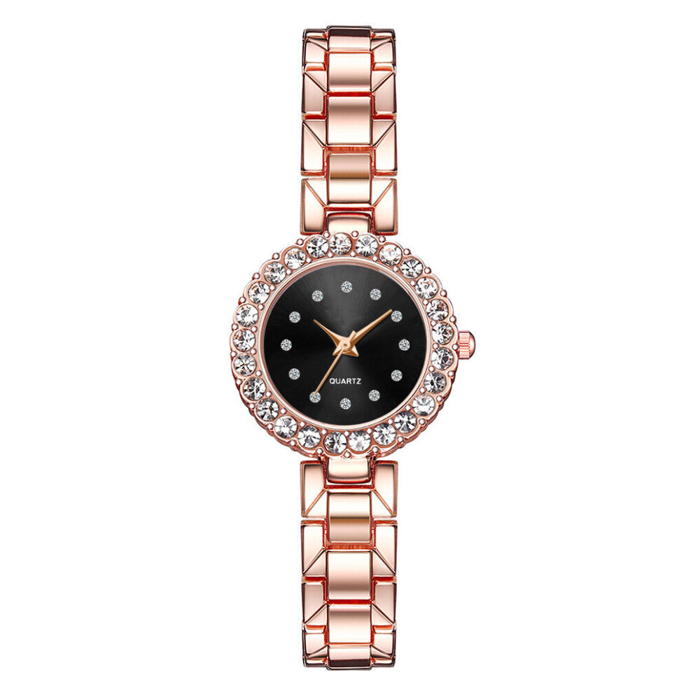 Bracelet Watches Set For Women Geometric Bangle Quartz Clock Ladies Wrist Watch Rhinestone Rose Reloj Muje