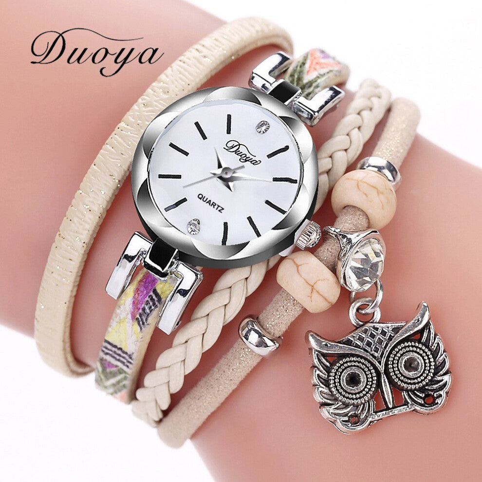 Women Girls watches Analog Quartz Owl Pendant Ladies Dress Bracelet Watches Relogio Feminino Casual Bayan Kol Saati