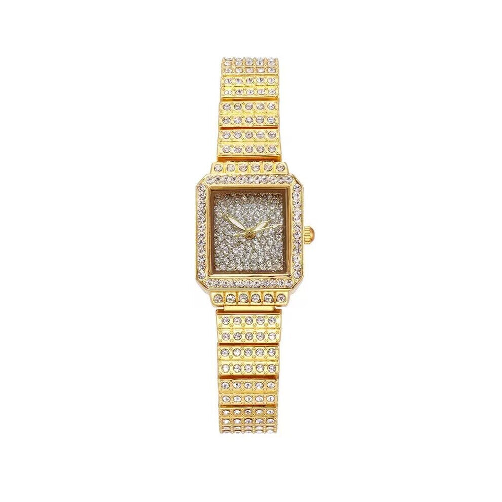 Small square diamond bracelet watch for women party hip-hop stainless steel leisure women's watches