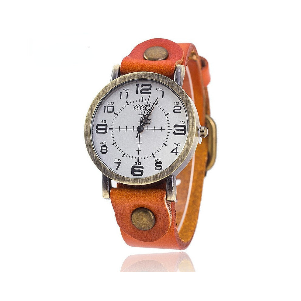 Vintage Cow Leather Bracelet Watch Women Wrist Watches Casual Quartz Watch Relogio Feminino Selling