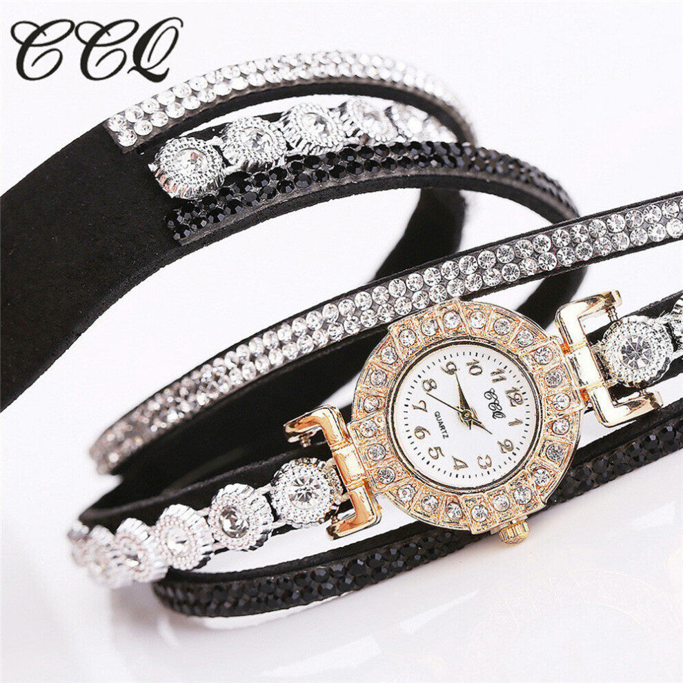 CCQ Women Casual Analog Quartz Women Rhinestone Watch Bracelet Watch Rhinestone Watch Ladies Quartz Wrist Watch Bracelet