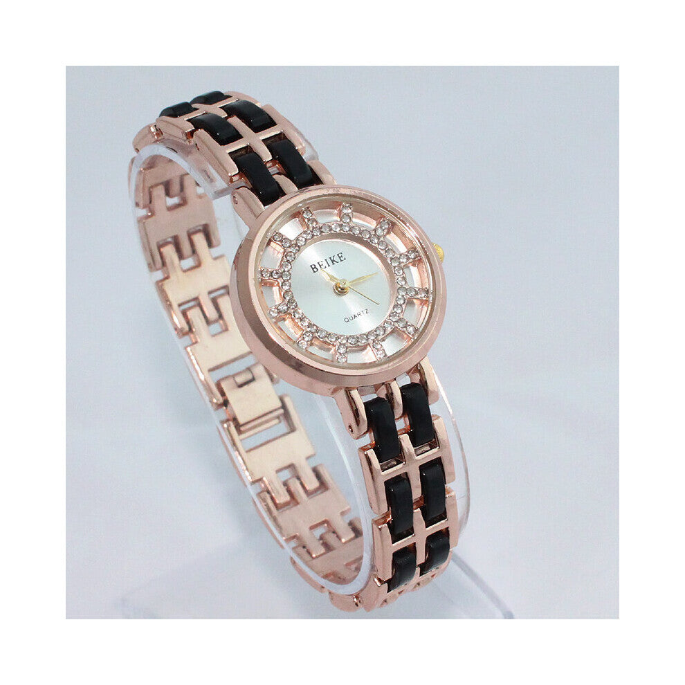 Rose Strap Women Ladies Girl Bracelet Watch Casual Analog Crystal Wristwatch O82
