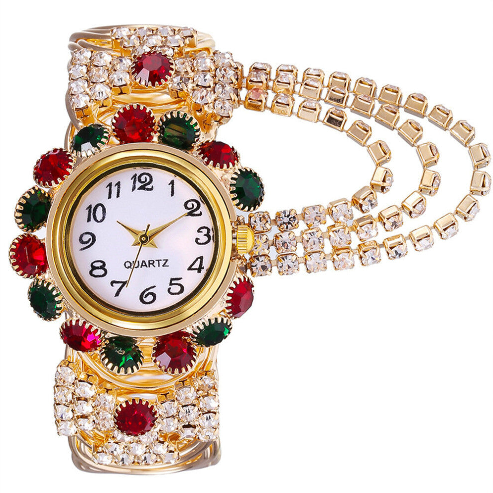 Multicolor Bracelet Watches For Women With Rhinestones Crystal Analog Ladies Quartz Wristwatches Ladies Dress Clock
