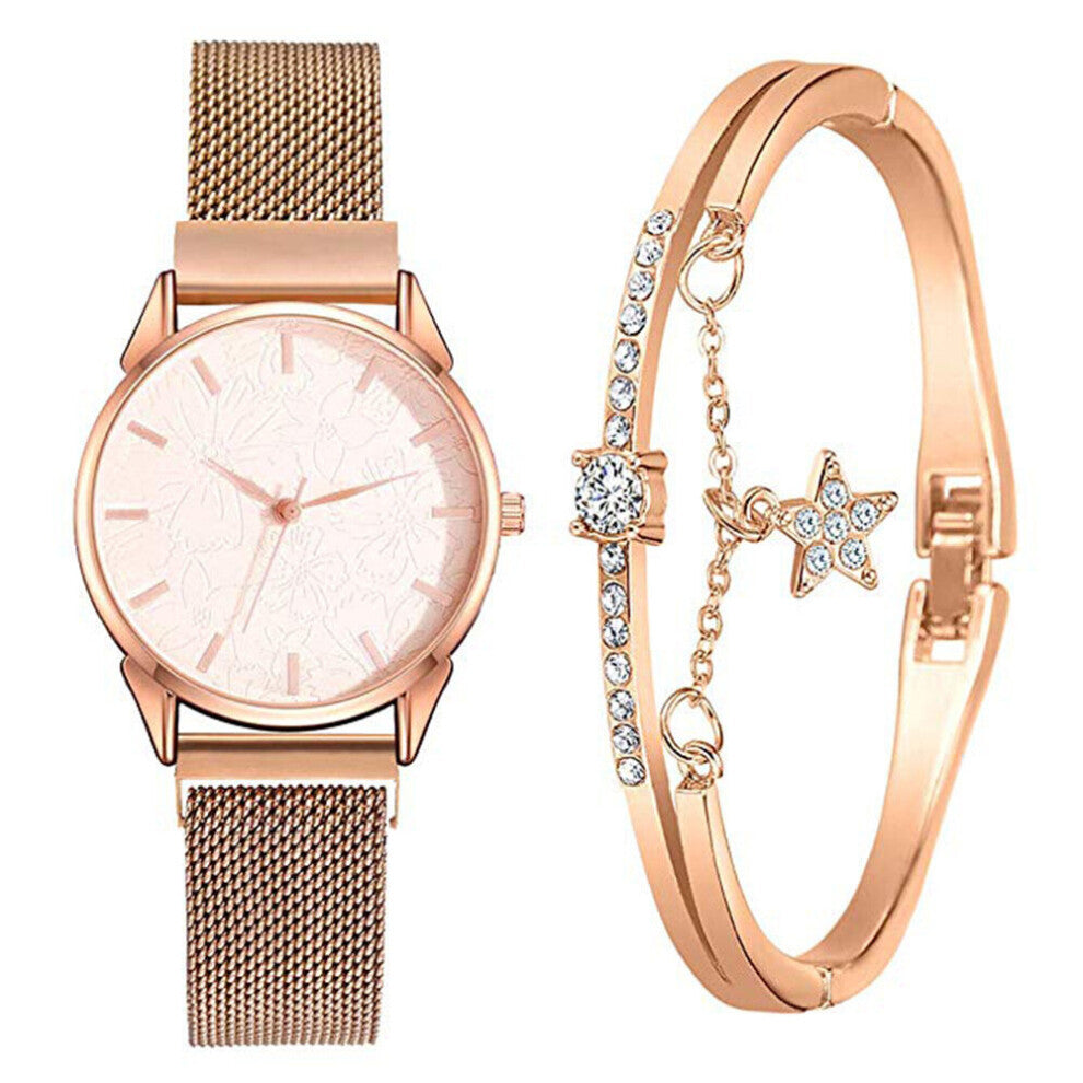 Women Watches Rose Watch Ladies Wrist Watches Rhinestone Women's Bracelet Watches Female Relogio Feminino