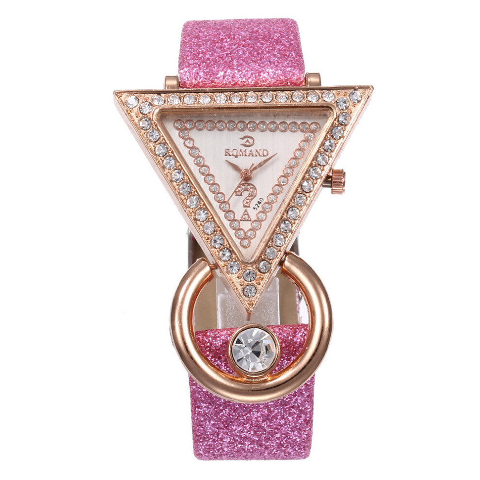 Female Wristwatch Women Bracelet Watches Bling Diamond Triangle Dial Quartz Watches Women