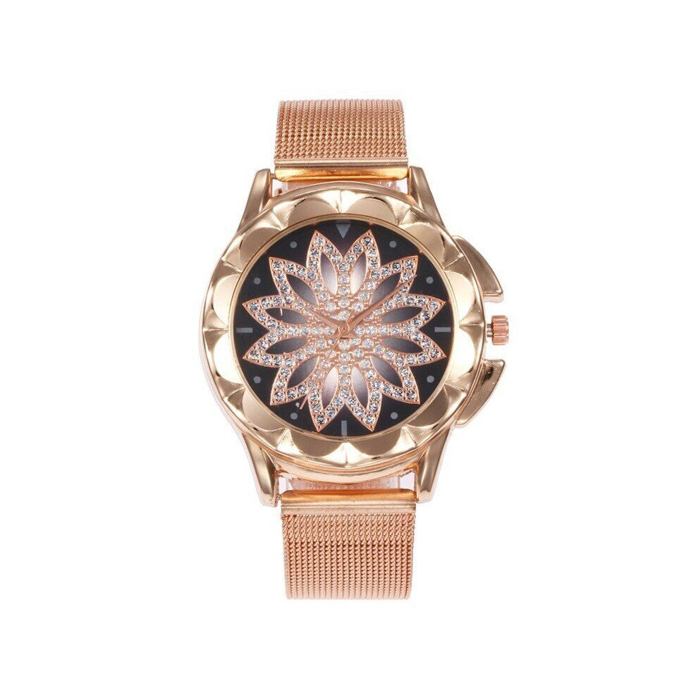 Selling Women Bracelet Watches Top Style Flowers Painting Stainless Steel Watches Ladies Quartz Watch