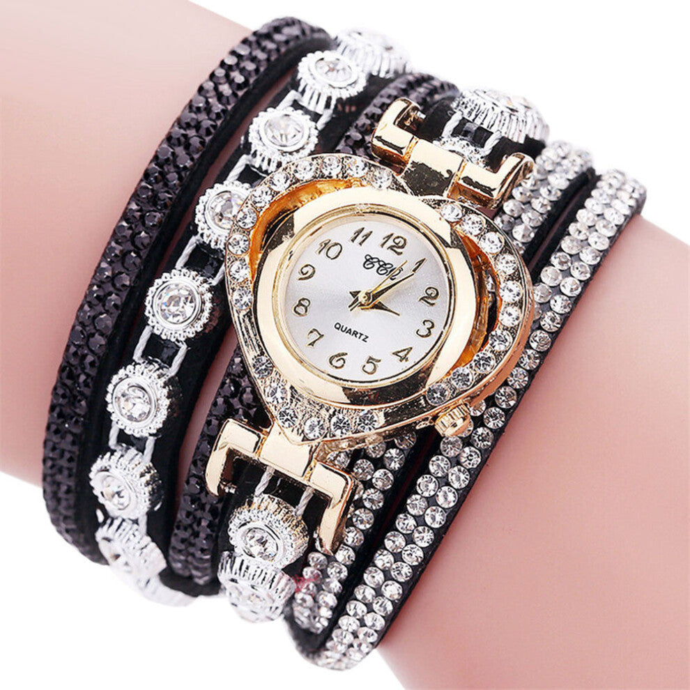 Ladies Brown Watches Ccq Women Vintage diamond Crystal Bracelet Watch Mini Dial Analog Quartz Wrist Watch