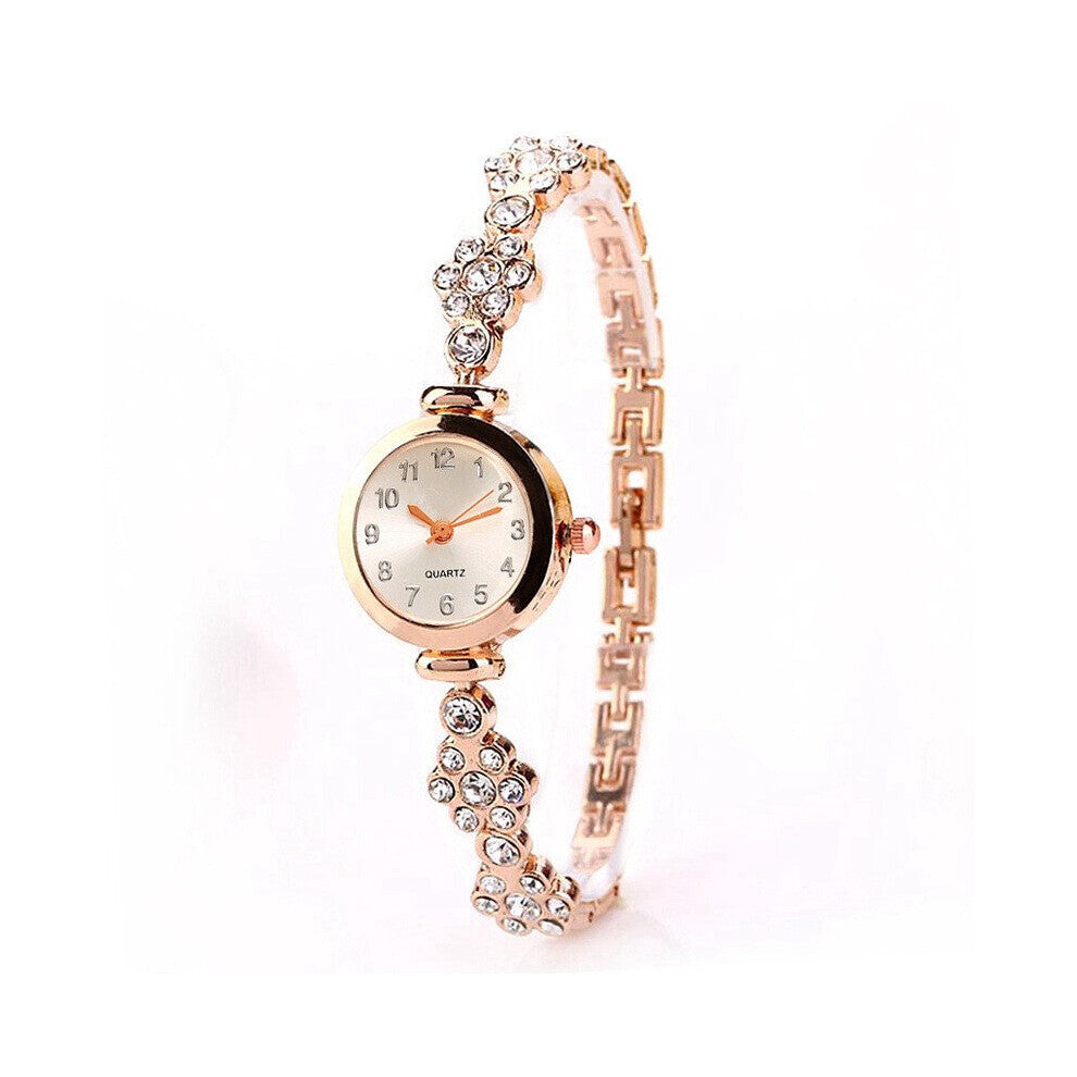 1PCS Rhinestone Watches Women Stainless Steel Quartz Bracelet Watch Ladies Dress Watches Silver Clock