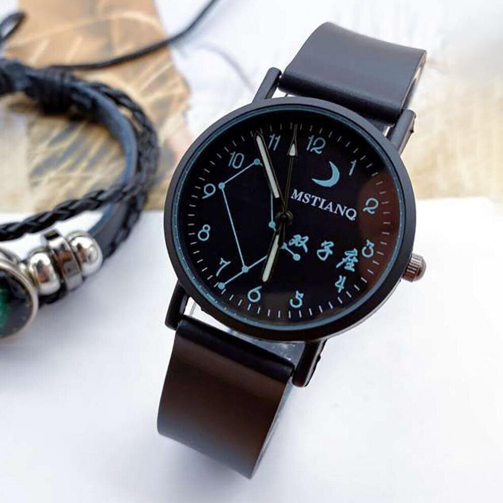 Women-Men Wristwatches Stylish Luminous 12 Constellation Quartz Movement Wrist Watch Creative Bracelet Watches