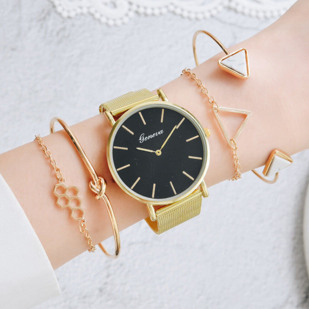 5pcs Set Women Bracelet Watches Wrist Watch Clock For Women Female Quartz Ladies Bracelet Watch montre femme