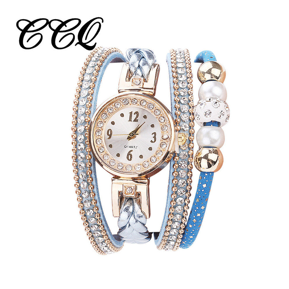 Ccq Women Casual Analog Quartz Women Rhinestone S Watch Bracelet Watch Ladies Girl Watch Bracelet Clock