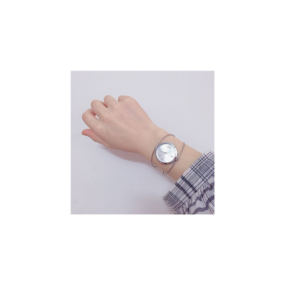 Vintage Girls Watch Round Single Wire Bracelet Watch Women's Watch Quartz Wire Bracelet Watch Casual Casual Watch