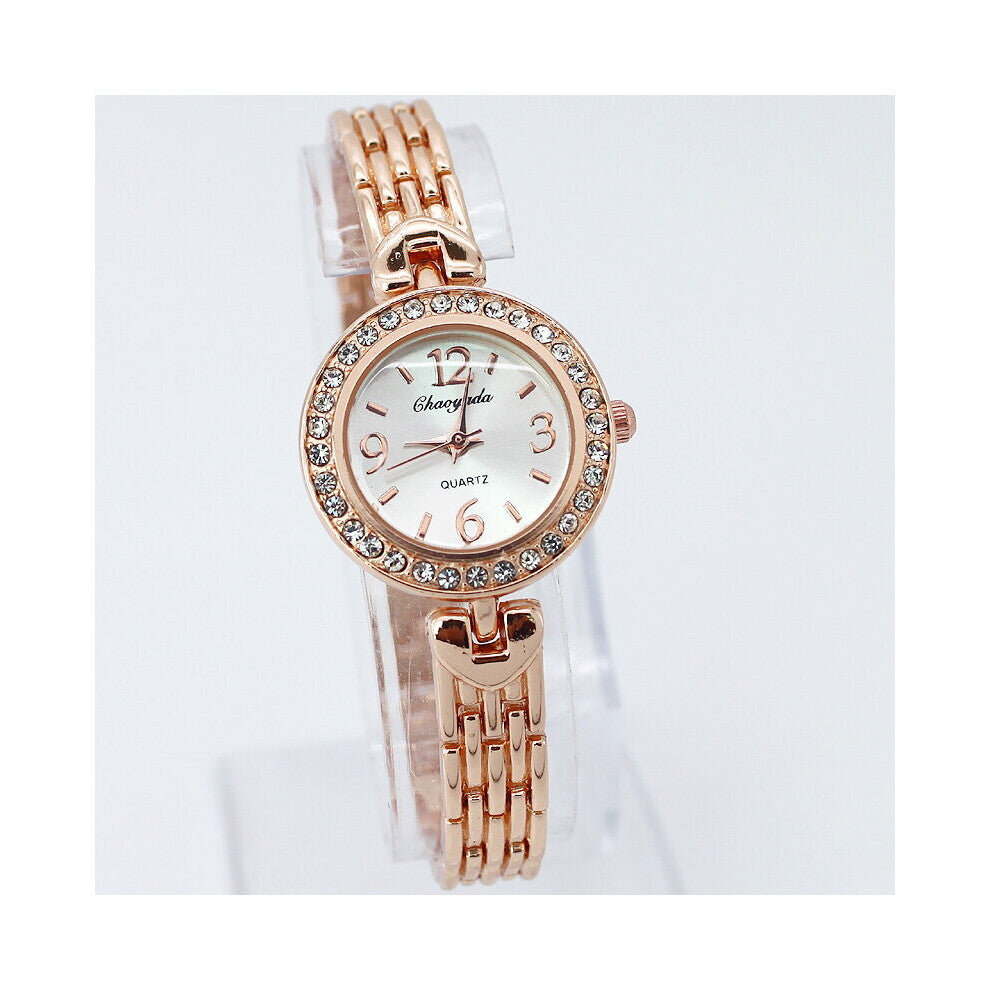 Rose Women Dress Watches Colorful Crystal Women Bracelet Watch Wristwatch Casual Gift Dress Clock Watches