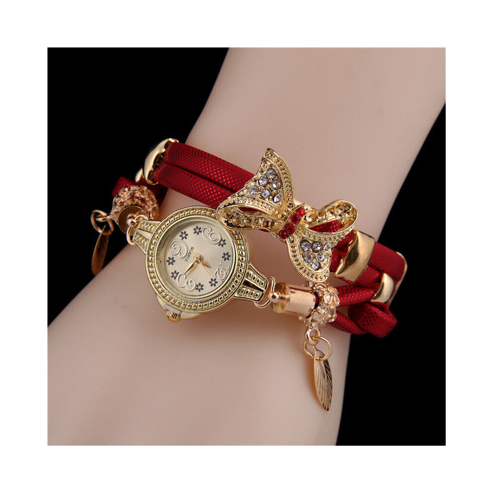 Butterfly Bracelet Watch for Women Quartz Analog Wristwatch Creative Bow-knot Ladies' Dress Watches Gift