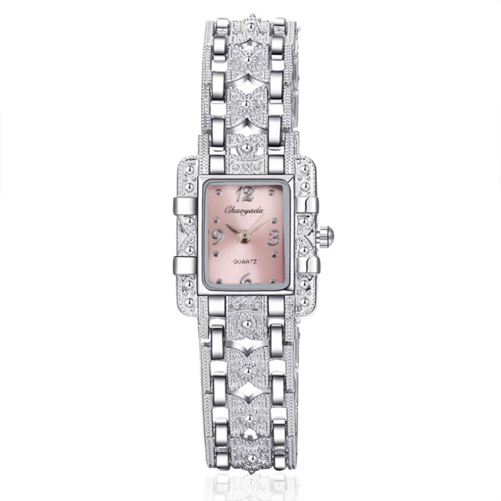 Bracelet watches Women Silver Bracelet watch Beauty Rectangle Dial Ladies Quartz wristwatches