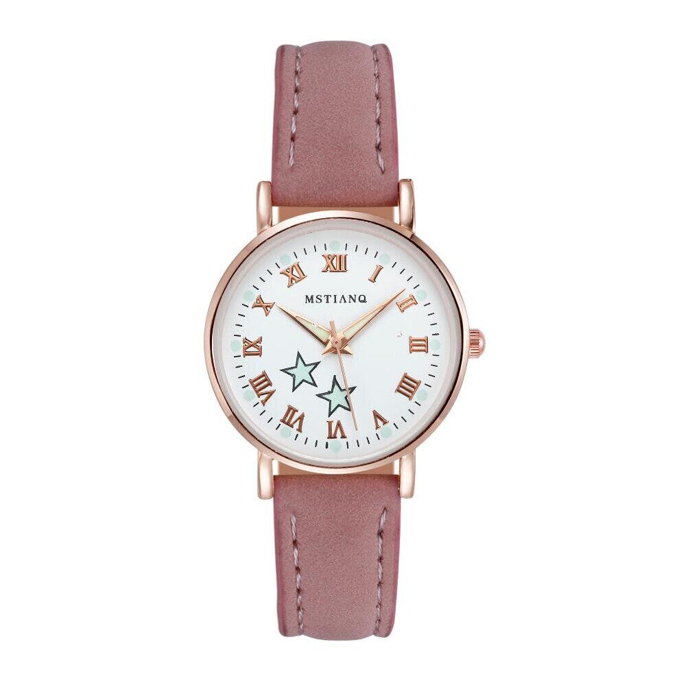 Women Watches Ladies Wrist Watches Women Stars Luminous Leather Strap Bracelet Watch For Girls Gift Relogio Feminino
