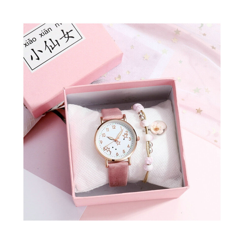 Women Watches Ladies Rose Stars Luminous Wrist Watches Women Thin Leather Strap Bracelet Watch Relogio Feminino