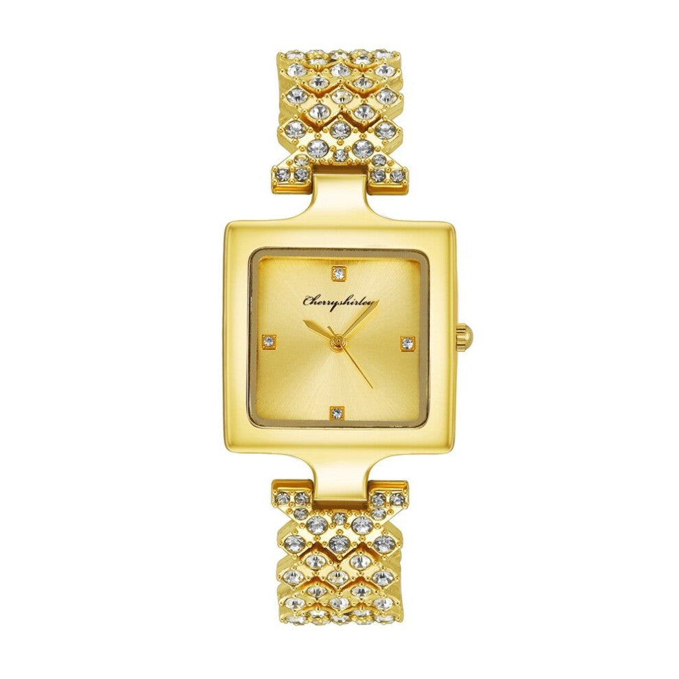 Women Bracelet Watch Rhinestone Stainless Steel Quartz Watch Ladies Casual Dress Clcok Female Square Wristwatch