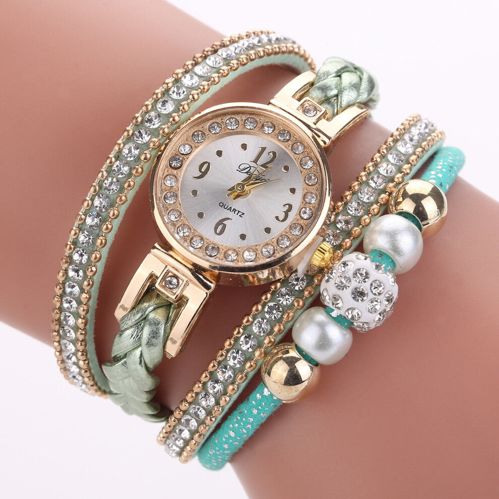 Sell Women Casual Analog Quartz Women Rhinestone Watch Bracelet Watch Ladies Girl Watch Bracelet Clock
