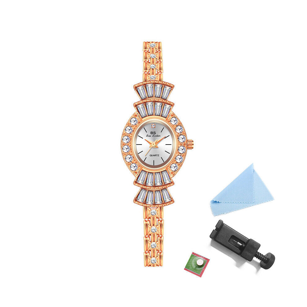 High Small Watches For Women Dress Ladies Wristwatch Crystal Diamond Female Silver Bracelet Watch