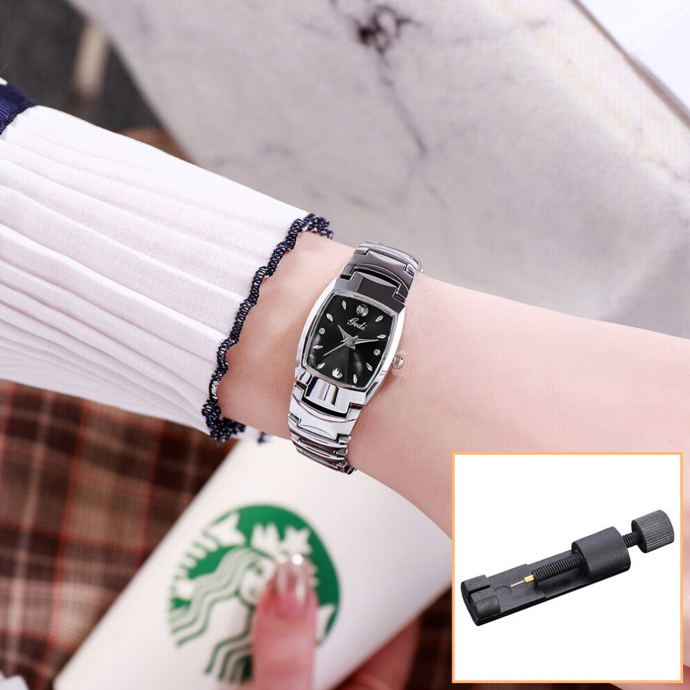 Small Rectangle Tungsten Steel Bracelet Watch for Women Waterproof Calendar Casual Ladies Watch 52015