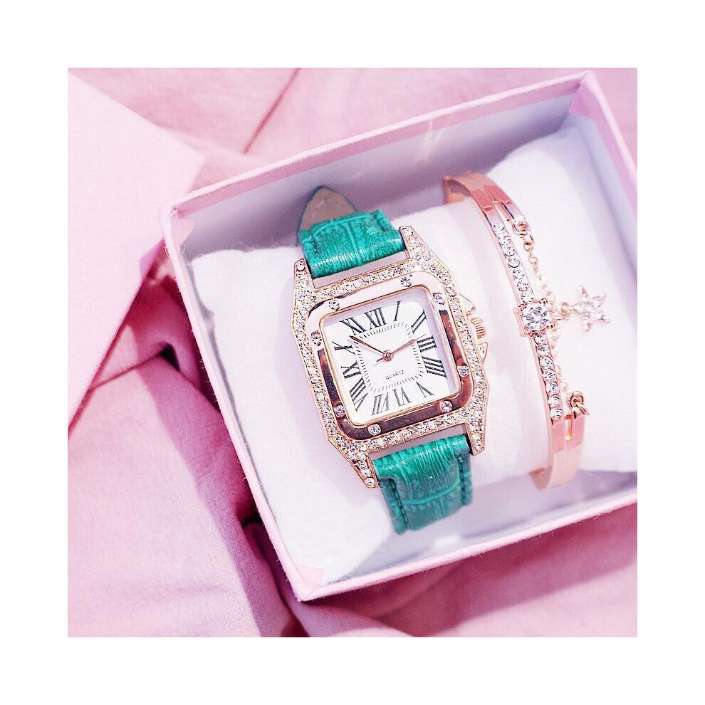 Women Watches Bracelet Set Starry Sky Ladies Bracelet Watch Casual Leather Quartz Watch Wristwatch Clock Relogio Feminino