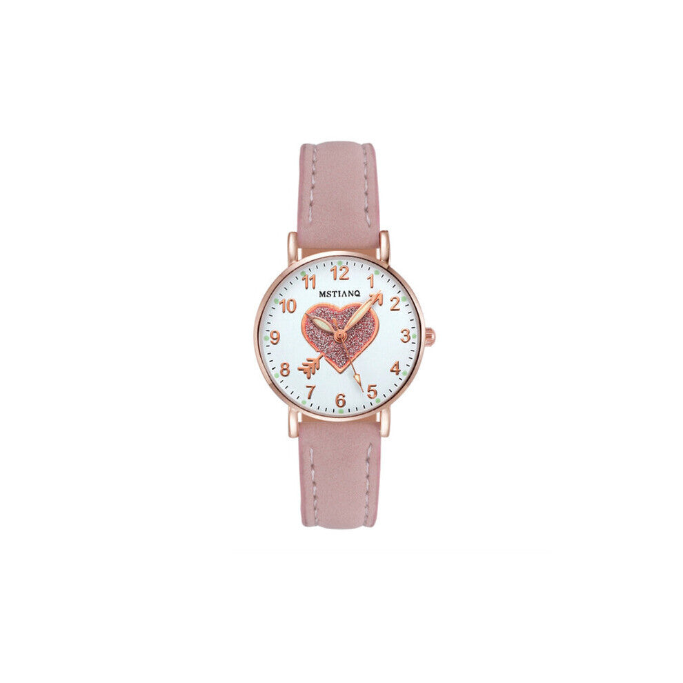 Women Watches Ladies Rose Heart Luminous Wrist Watches Women Thin Leather Strap Bracelet Watch Relogio Feminino