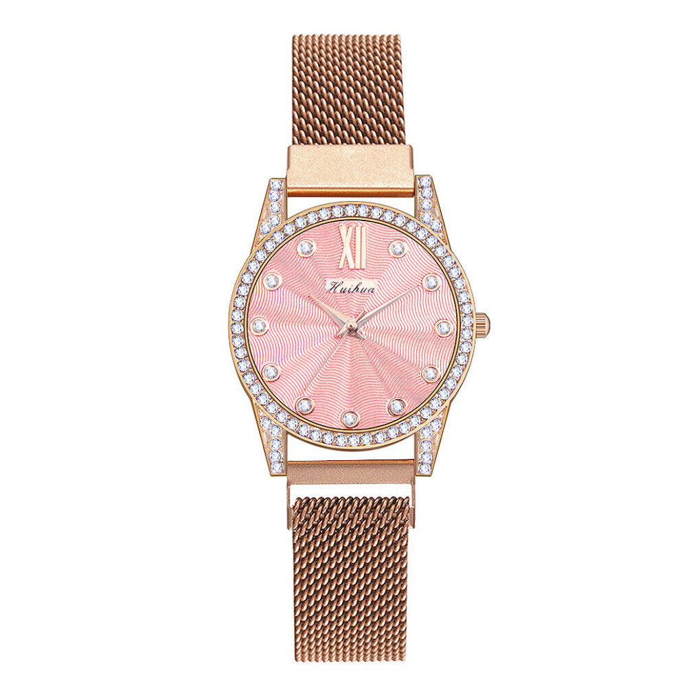 Ladies Watches Mesh Magnet Buckle Crystal Quartz Watch For Women Small Casual Bracelet Watches Relogio Feminino Clock