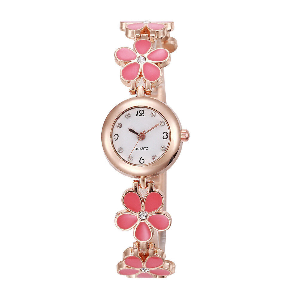 Flower Bracelet Watches Women Female Rhinestone Bangle Steel Quartz Wristwatches Ladies Gift Relogio Masculino