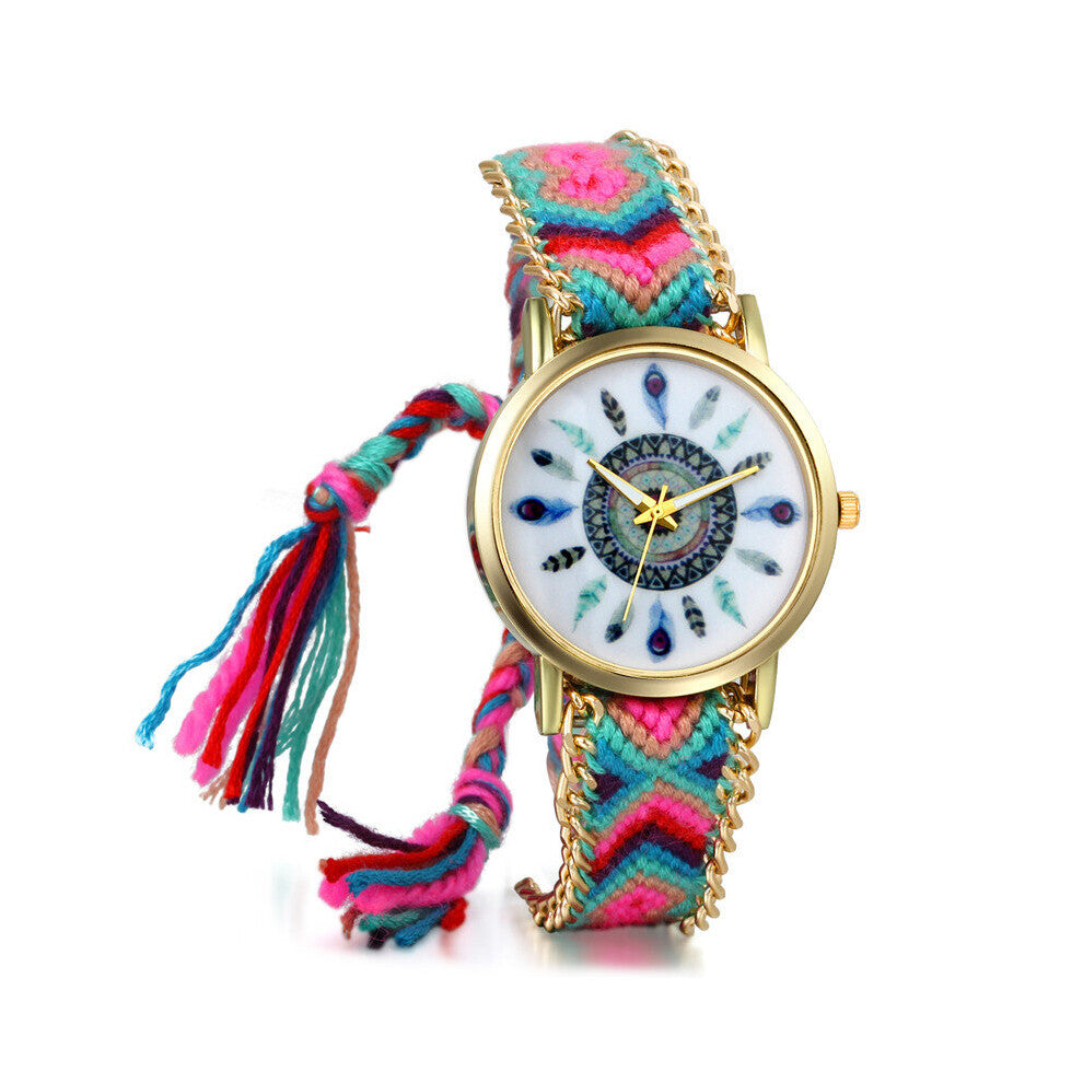 Braided Friendship Bracelet Watch Hand-Woven Wristwatch Ladies Quarzt Watch Women Dress Watches