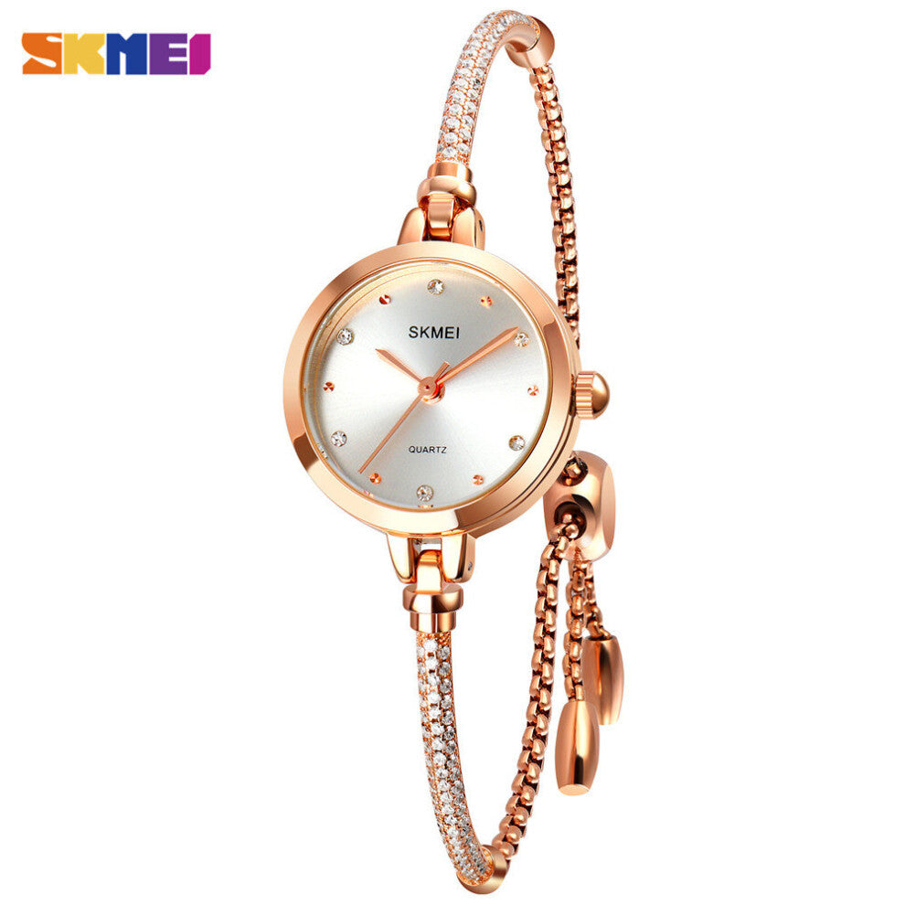 Women's Watches Causal Ladies Woman Bracelet Watch Rhinestones Decor Water Resistant Quartz Dress Clock 1805