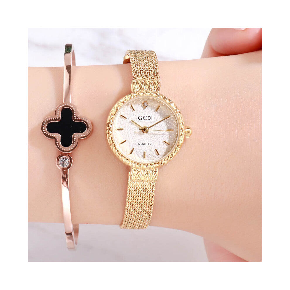 Gedi Top Rose Bracelet Watches Women Ladies Shining Crystal Dress Quartz Wristwatch Rhinestone Watch