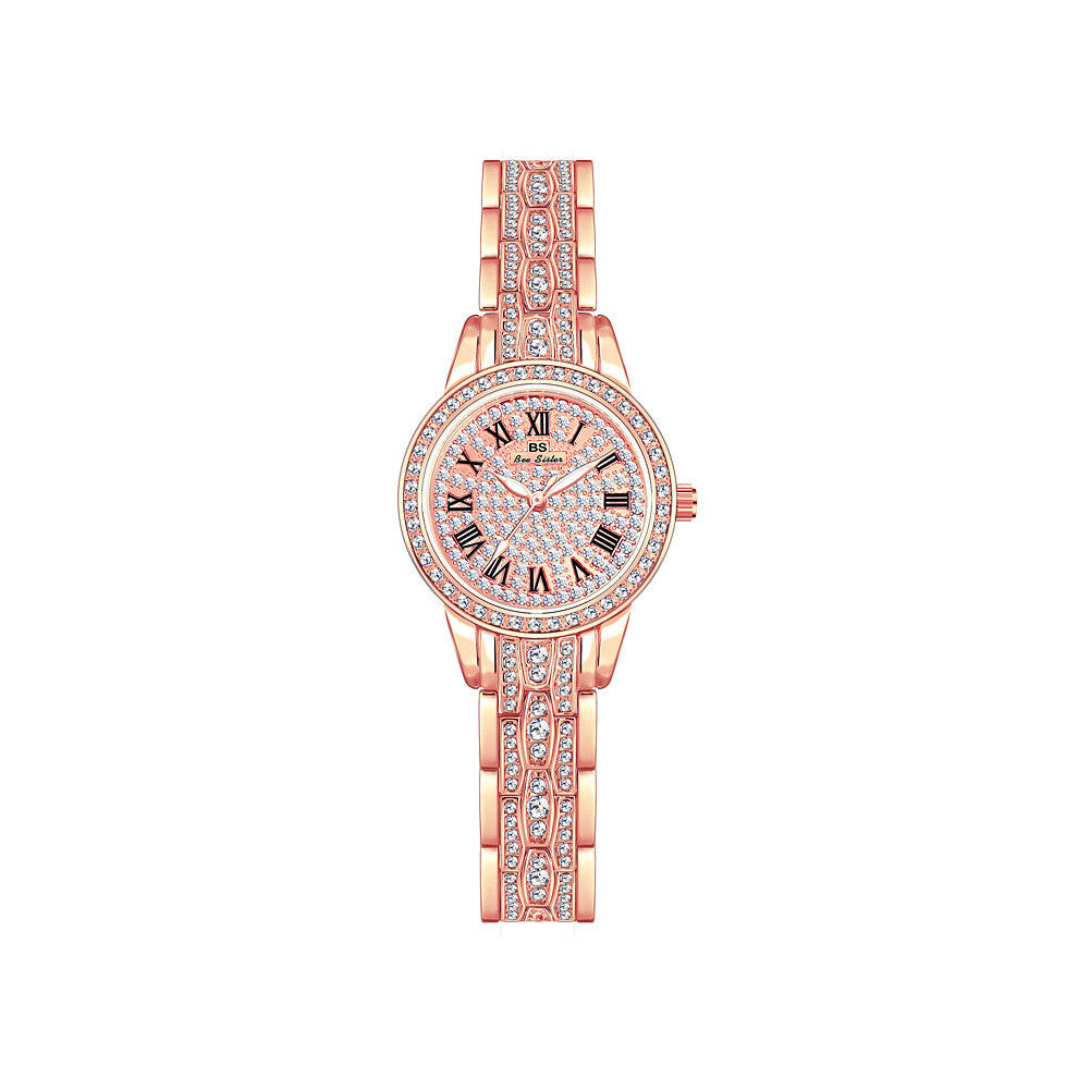 BS Diamond Watch For Women High Ladies Golden Wristwatch Top Female Silver Bracelet Watches