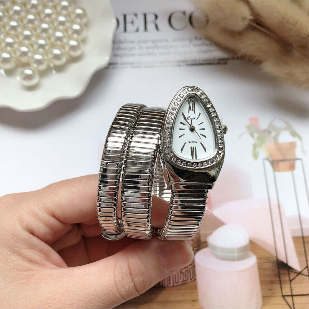 Unique Snake Shaped Women Watches With Rhinestone Ladies Watch Diamond Snake Bracelet Watch Women