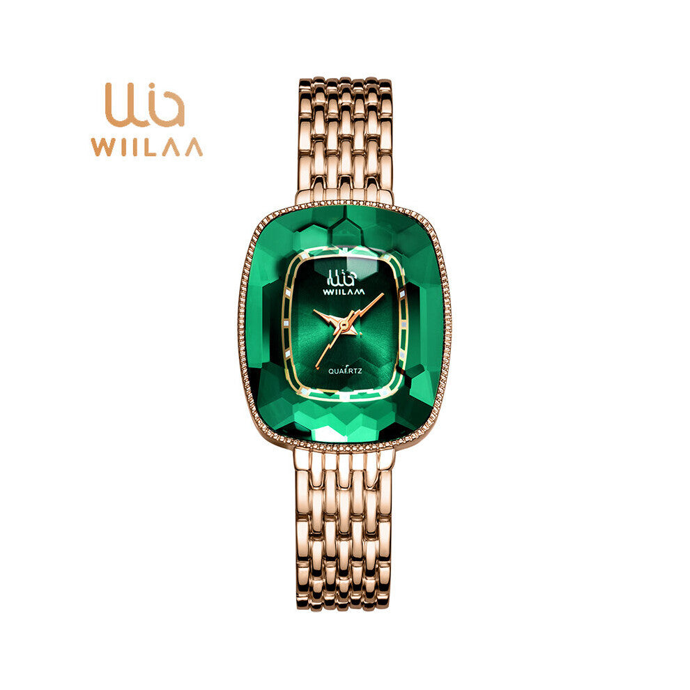 Women Quartz Watches Ladies Stainless Steel GreenWristwatch Women Watches Bracelet Watch Waterproof Clock
