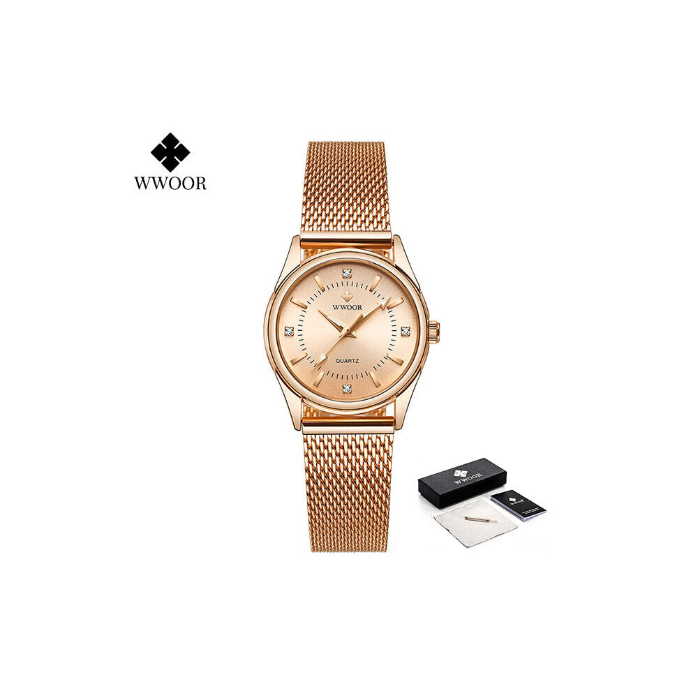 Ladies Wrist Watches Crystal Watch Top Pink Casual Quartz Bracelet Watch For Women Clock Montre Femme Gift